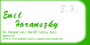 emil horanszky business card